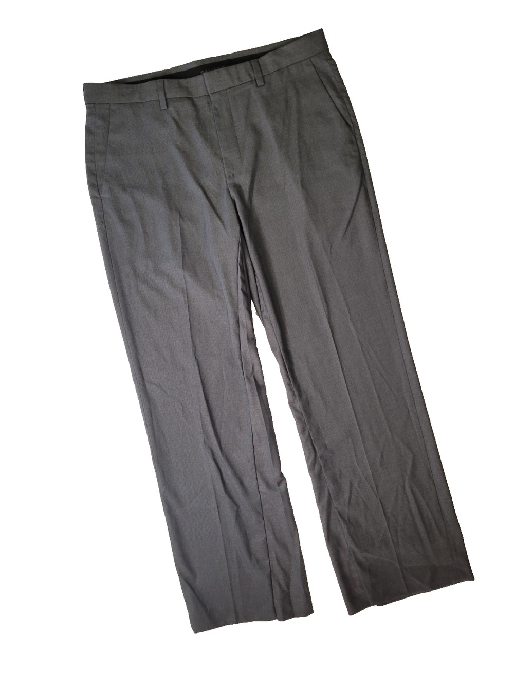 Savane Mens 36x32 Gray Dress Pants Flat Front Business Casual Slacks